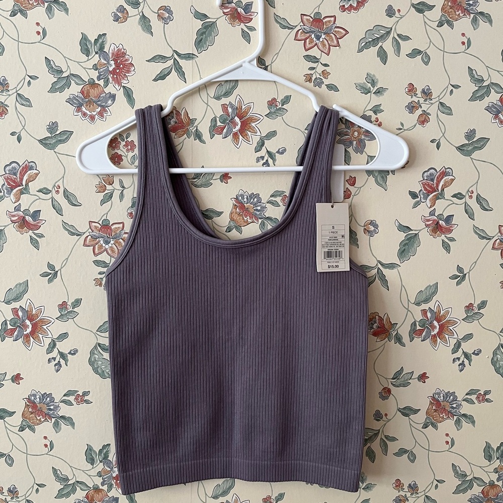 Women's Ribbed Tank Top - Purple